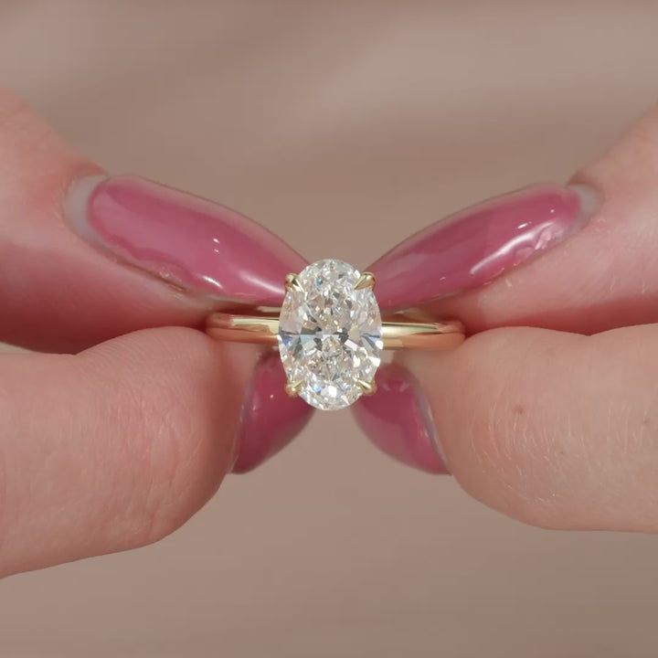 The Logan Oval Lab Diamond Moissanite Engagement Ring *Shown with 2.5 ct #material_gold