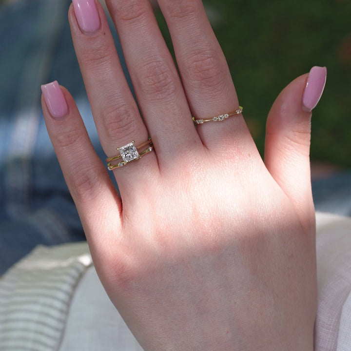 The Lacole Princess Lab Diamond Moissanite Engagement Ring *Shown with 1.5 ct #material_gold