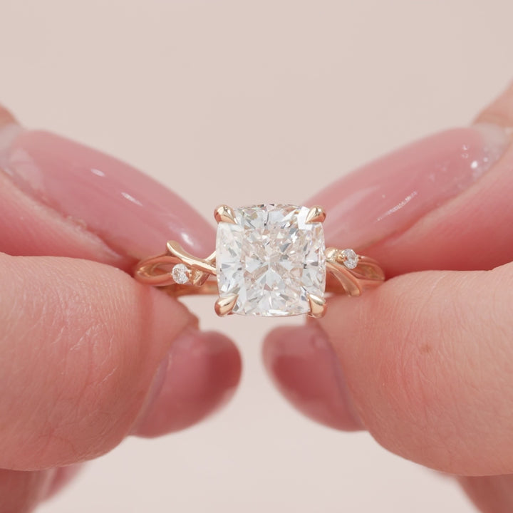 The Coco Cushion Lab Diamond Moissanite Engagement Ring *Shown with 3 ct #material_rose