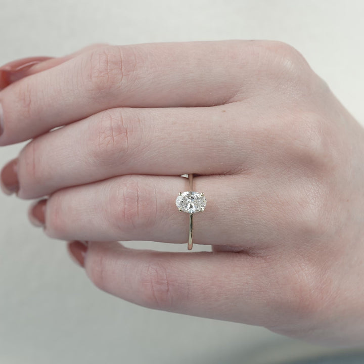 The Mabel Oval Lab Diamond Moissanite Engagement Ring *Shown with 1 ct #material_gold