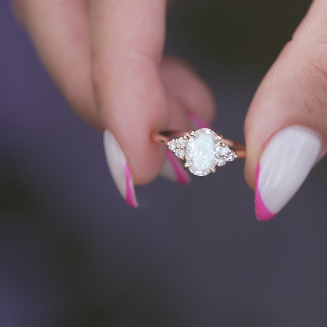 The Summer Oval Lab Diamond Moissanite Engagement Ring