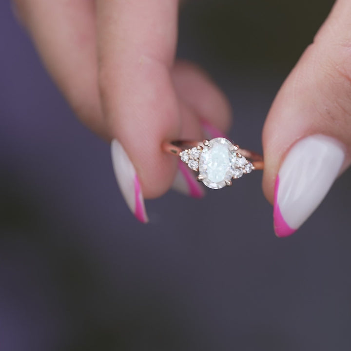 The Summer Oval Lab Diamond Moissanite Engagement Ring *Shown with 1.5 ct #material_rose