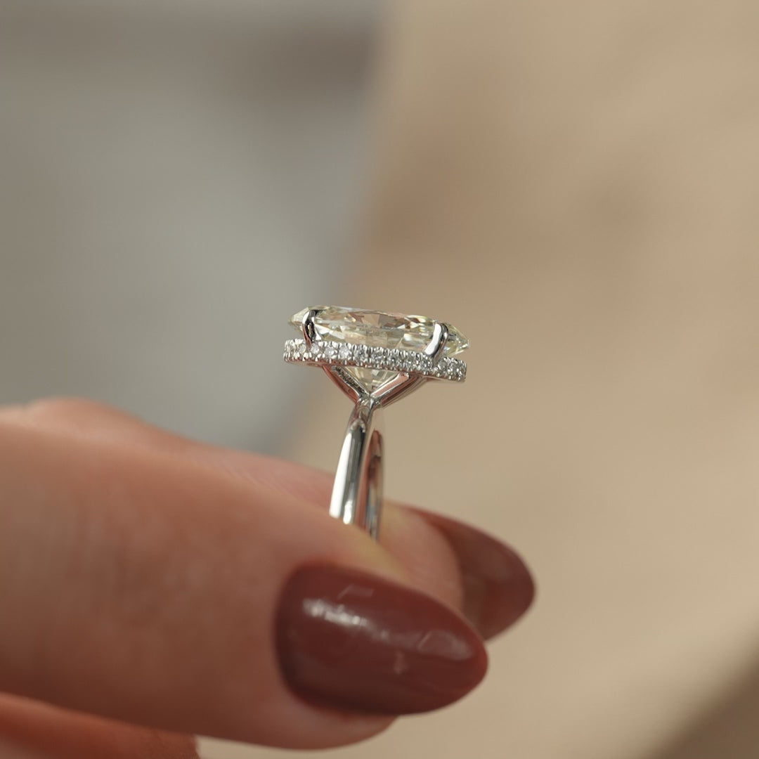 The April Oval Lab Diamond Moissanite Engagement Ring