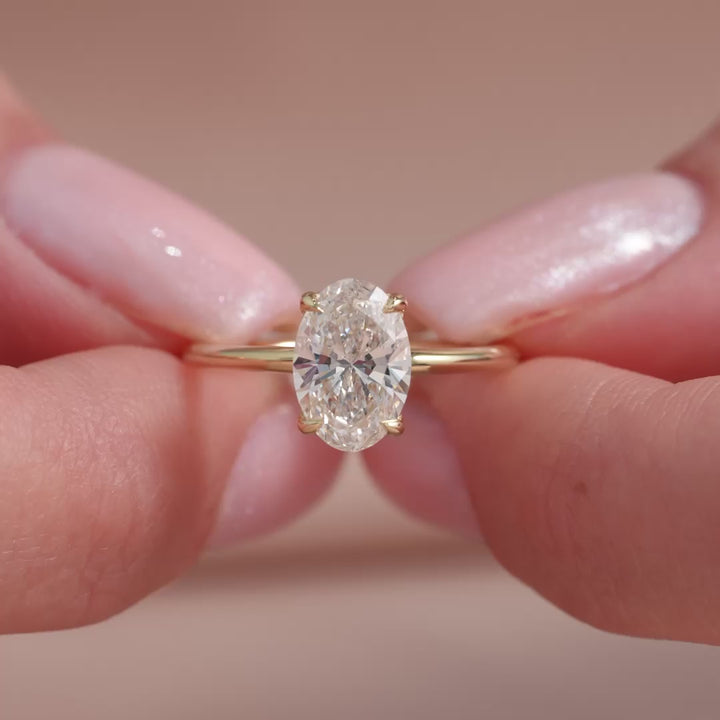 The Sydney Oval Lab Diamond Moissanite Engagement Ring *Shown with 1.5 ct #material_gold