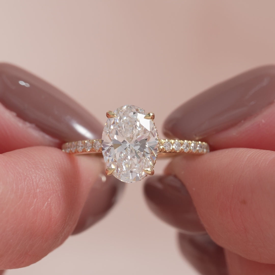 The Ayden Oval Lab Diamond Moissanite Engagement Ring