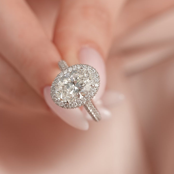 The Katelyn Oval Lab Diamond Moissanite Engagement Ring *Shown with 2.5 ct #material_white