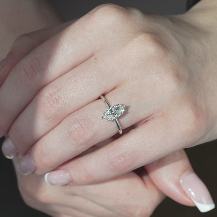 The Abby Marquise Lab Diamond Moissanite Engagement Ring *Shown with 1.5 ct #material_white
