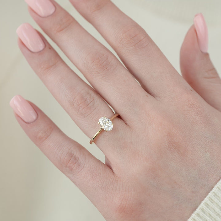 The Lacole Oval Lab Diamond Moissanite Engagement Ring *Shown with 1 ct #material_gold