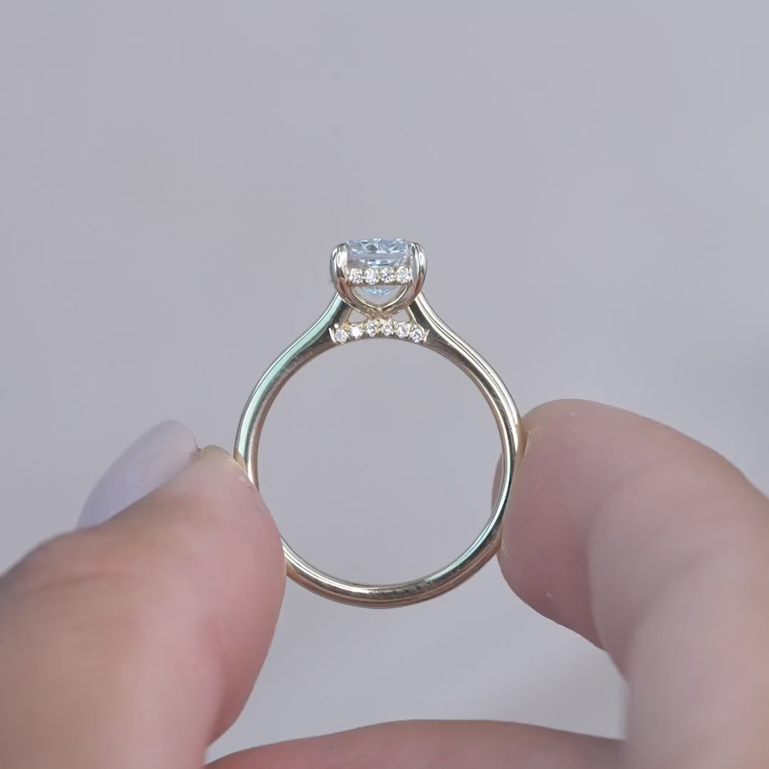 The Natasha Radiant Lab Diamond Moissanite Engagement Ring