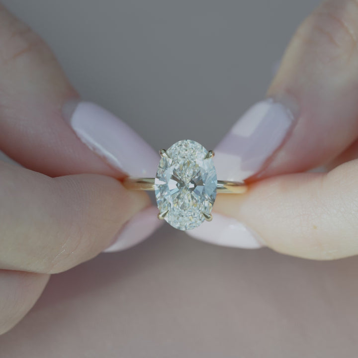 The Sydney Oval Lab Diamond Moissanite Engagement Ring *Shown with 4.5 ct #material_gold