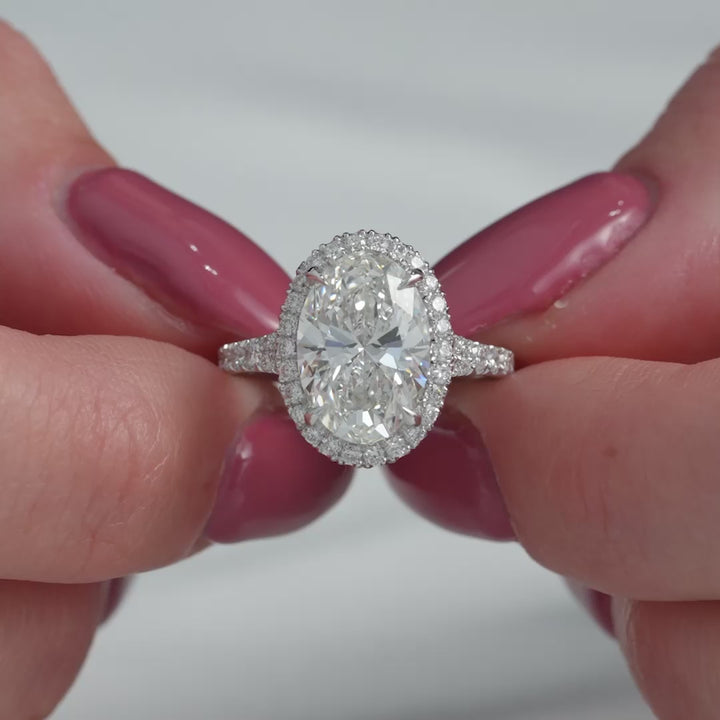 The Molly Oval Lab Diamond Moissanite Engagement Ring *Shown with 3 ct #material_white