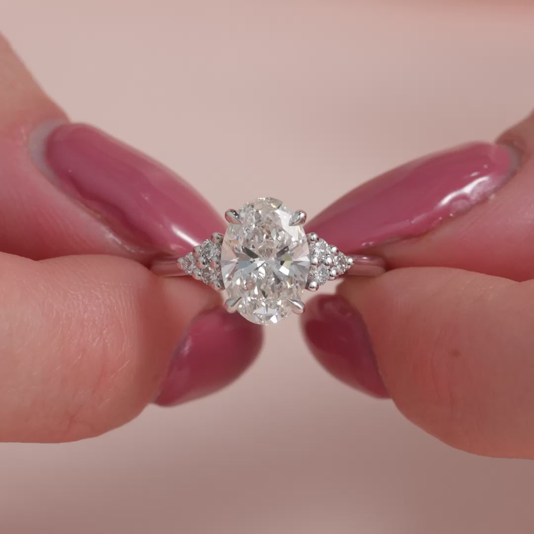 The Summer Oval Lab Diamond Moissanite Engagement Ring