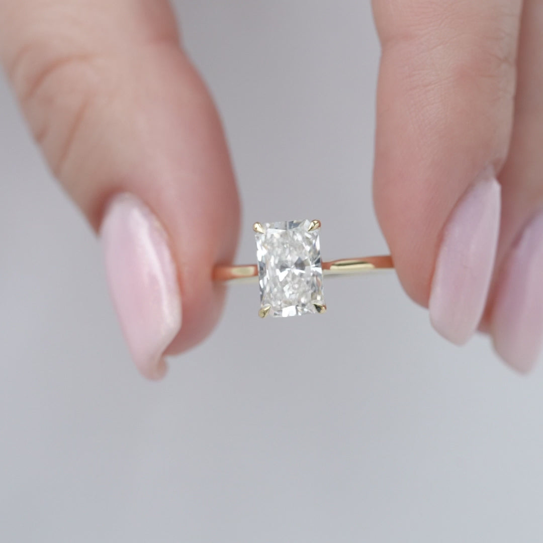 The Lacole Radiant Lab Diamond Moissanite Engagement Ring