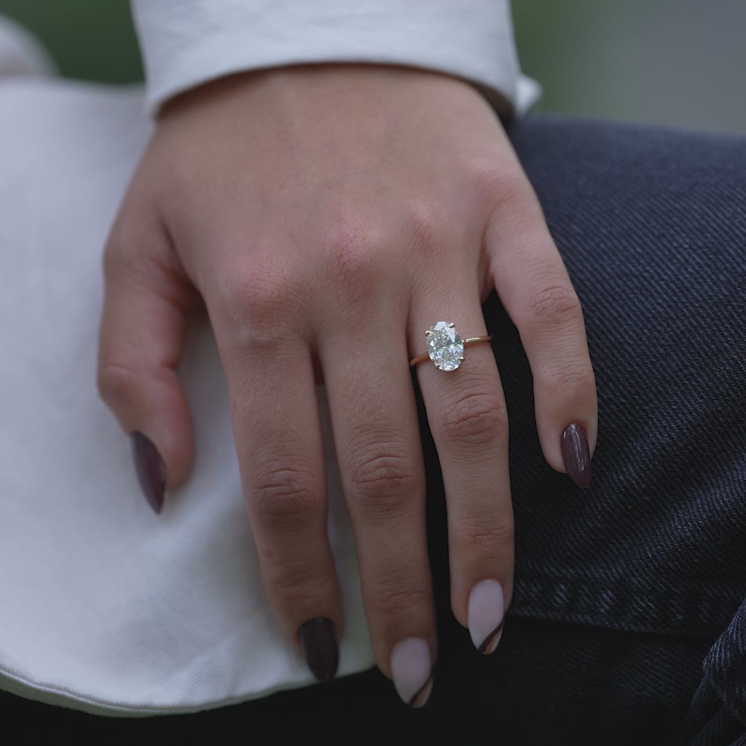 The Mabel Oval Lab Diamond Moissanite Engagement Ring