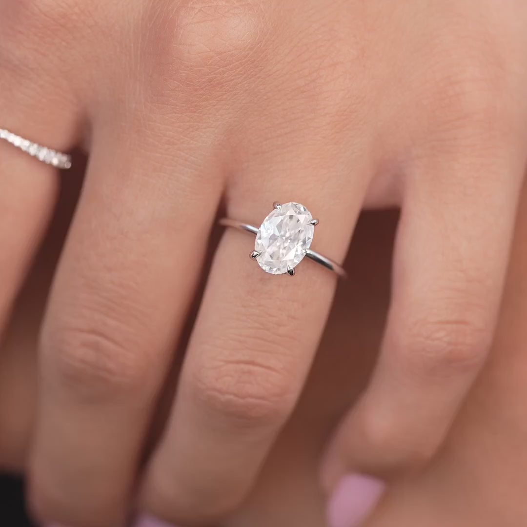 The Crown Liberty Oval Lab Diamond Moissanite Engagement Ring