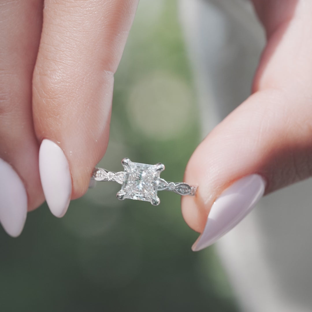 The Juliet Princess Lab Diamond Moissanite Engagement Ring