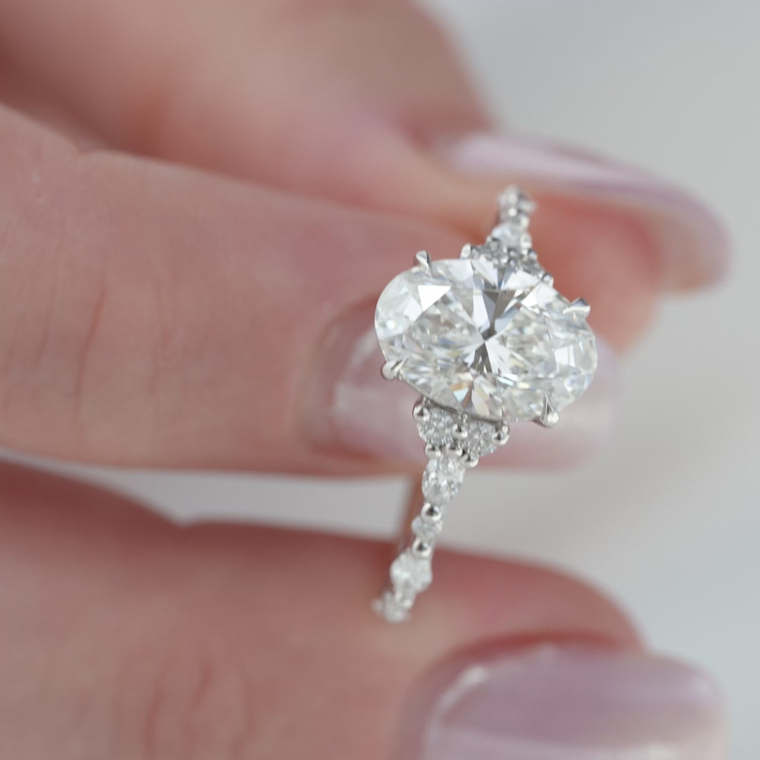 The Kaiden Oval Lab Diamond Moissanite Engagement Ring