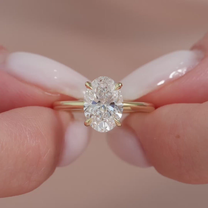 The Louise Oval Lab Diamond Moissanite Engagement Ring *Shown with 2 ct #material_gold