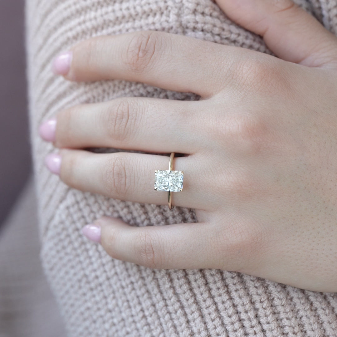 The Cecelia Radiant Lab Diamond Moissanite Engagement Ring