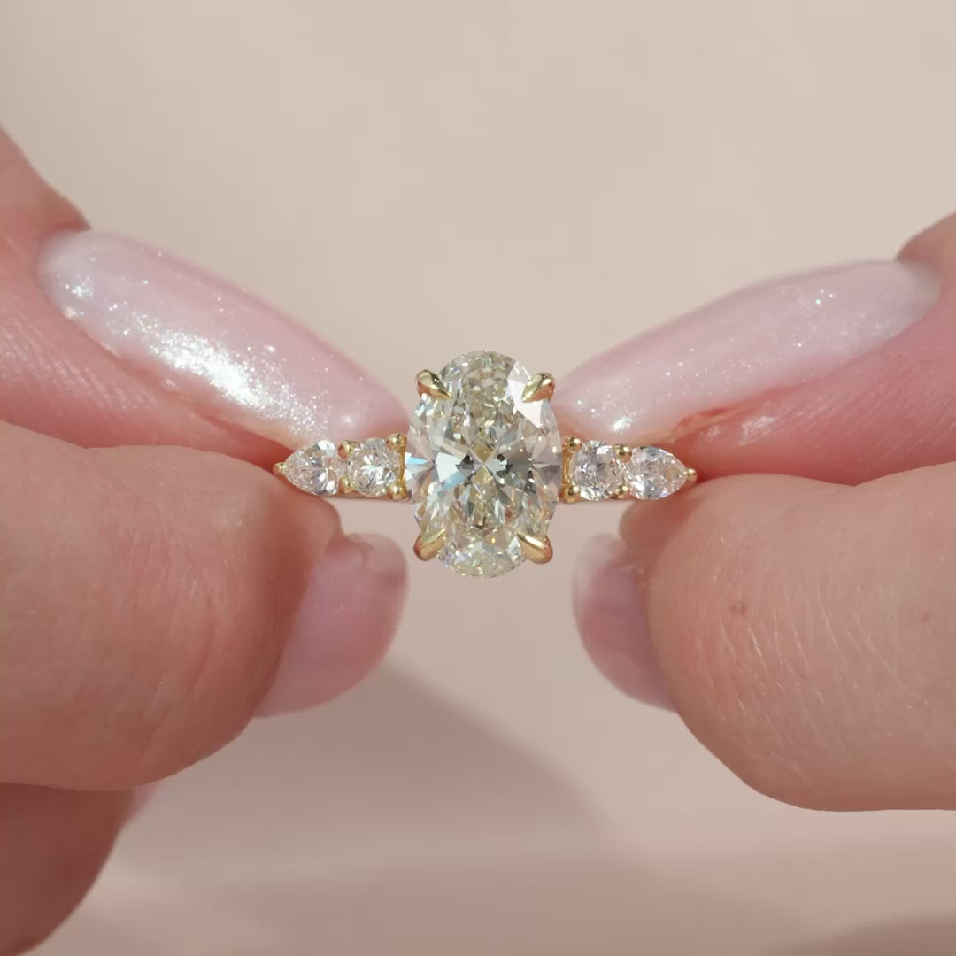 The Dylan Oval Lab Diamond Moissanite Engagement Ring