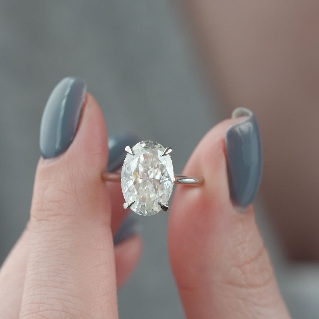 The Mabel Oval Lab Diamond Moissanite Engagement Ring