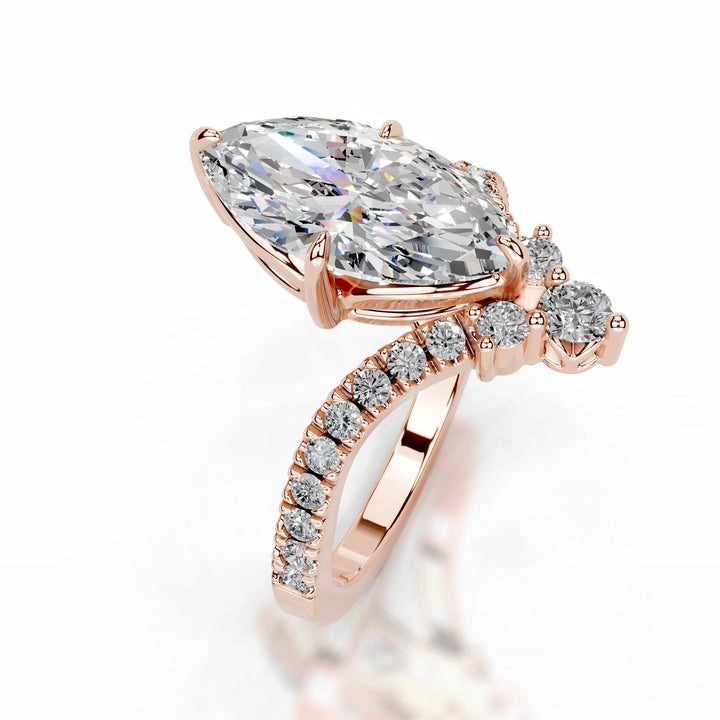 Sienna Moissanite & Diamond Ring 3 Carat 14K Rose#material_14k-rose