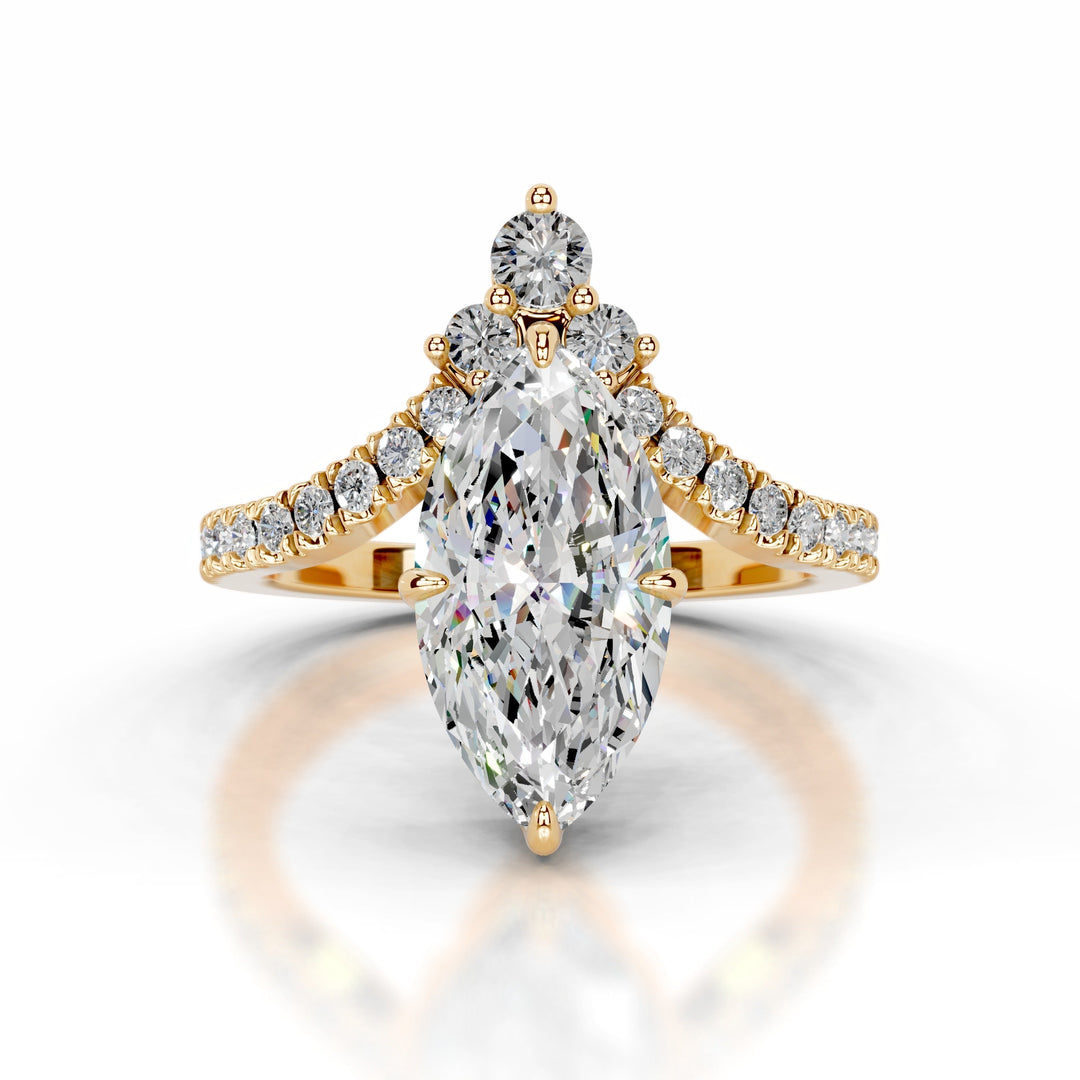 Sienna Moissanite & Diamond Ring 1 Carat 18K Gold#material_18k-gold