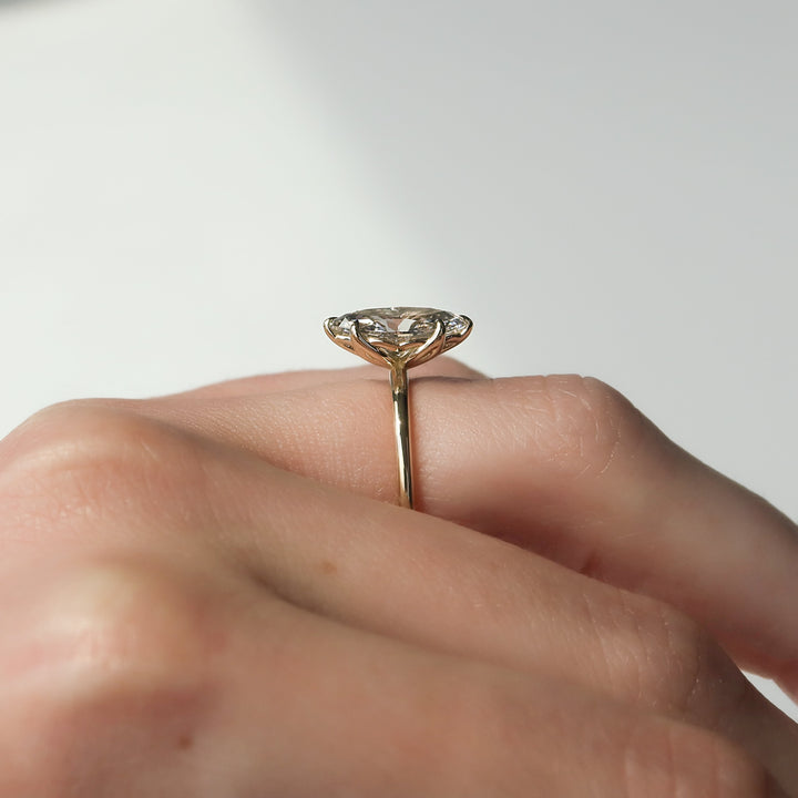 The Abby Marquise Lab Diamond Moissanite Engagement Ring *Shown with 2 ct #material_gold