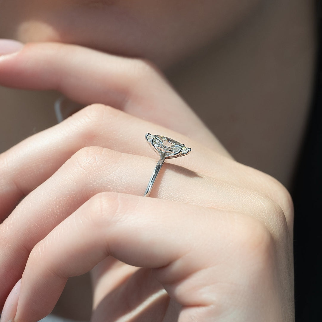 The Abby Marquise Lab Diamond Moissanite Engagement Ring