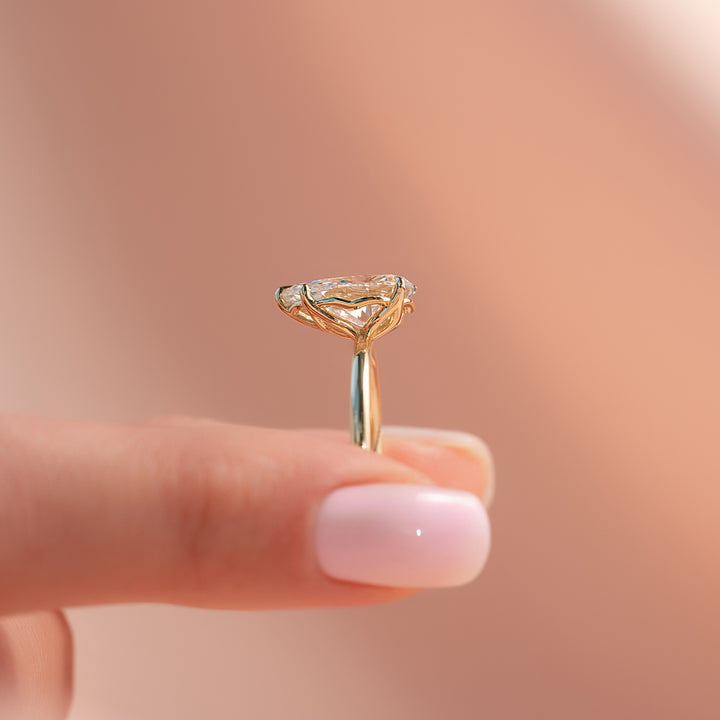 The Abby Pear Lab Diamond Moissanite Engagement Ring *Shown with 2.5 ct #material_gold
