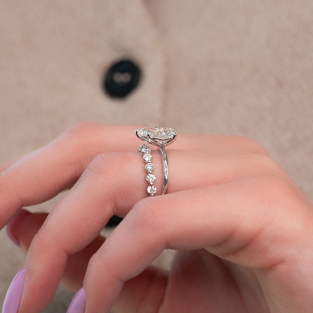 The Abby Pear Lab Diamond Moissanite Engagement Ring