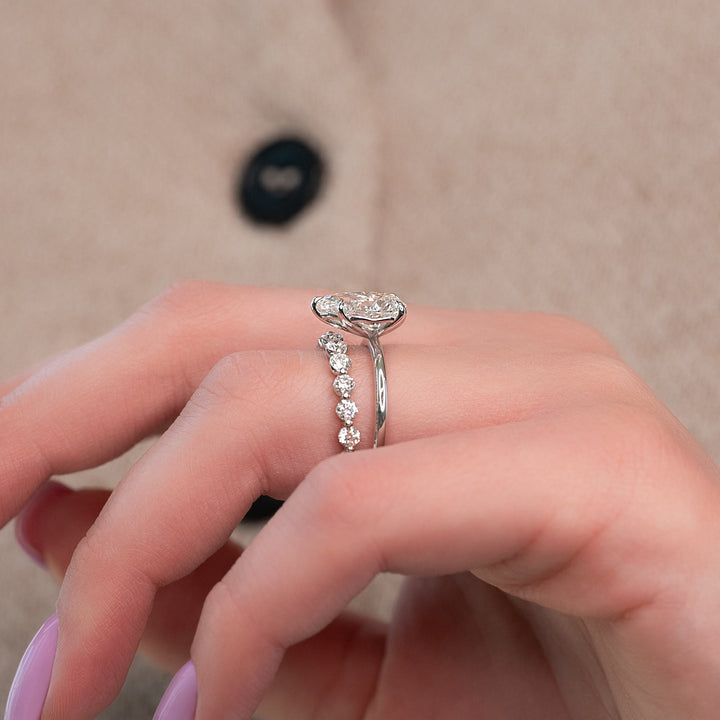 The Abby Pear Lab Diamond Moissanite Engagement Ring *Shown with 2.5 ct #material_white