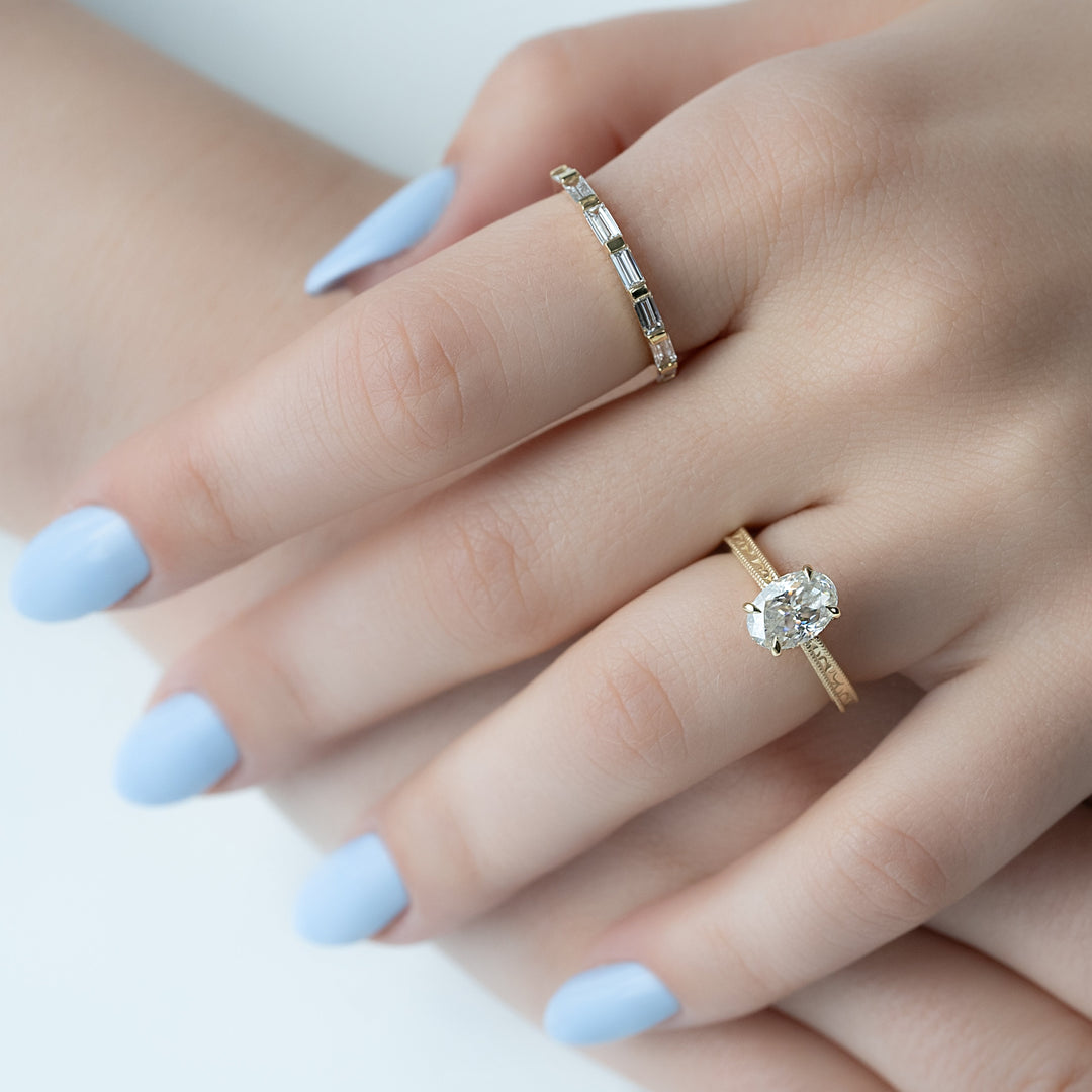 The Alexandra Oval Lab Diamond Moissanite Engagement Ring