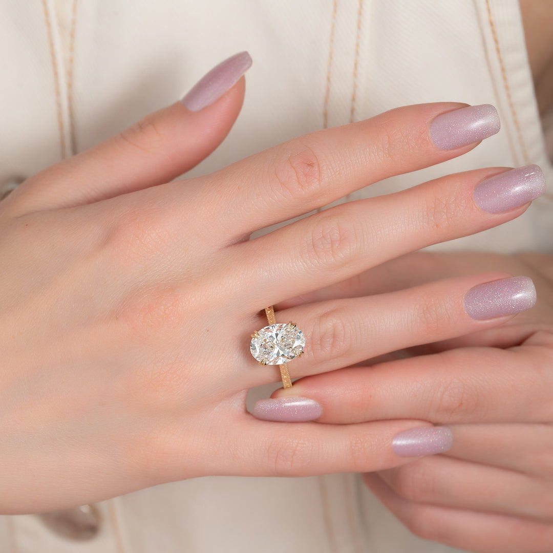 The Alexandra Oval Lab Diamond Moissanite Engagement Ring