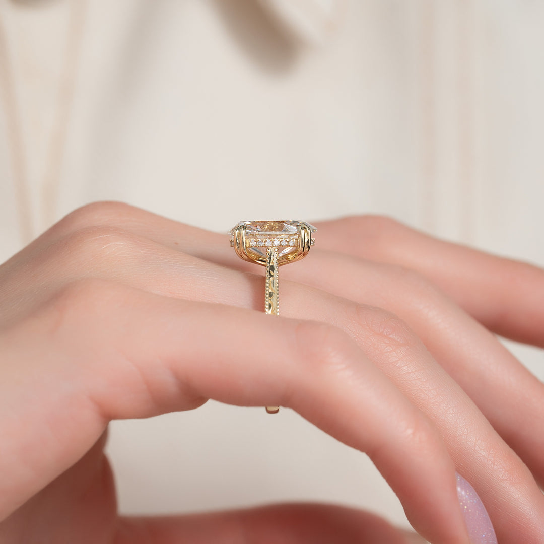 The Alexandra Oval Lab Diamond Moissanite Engagement Ring