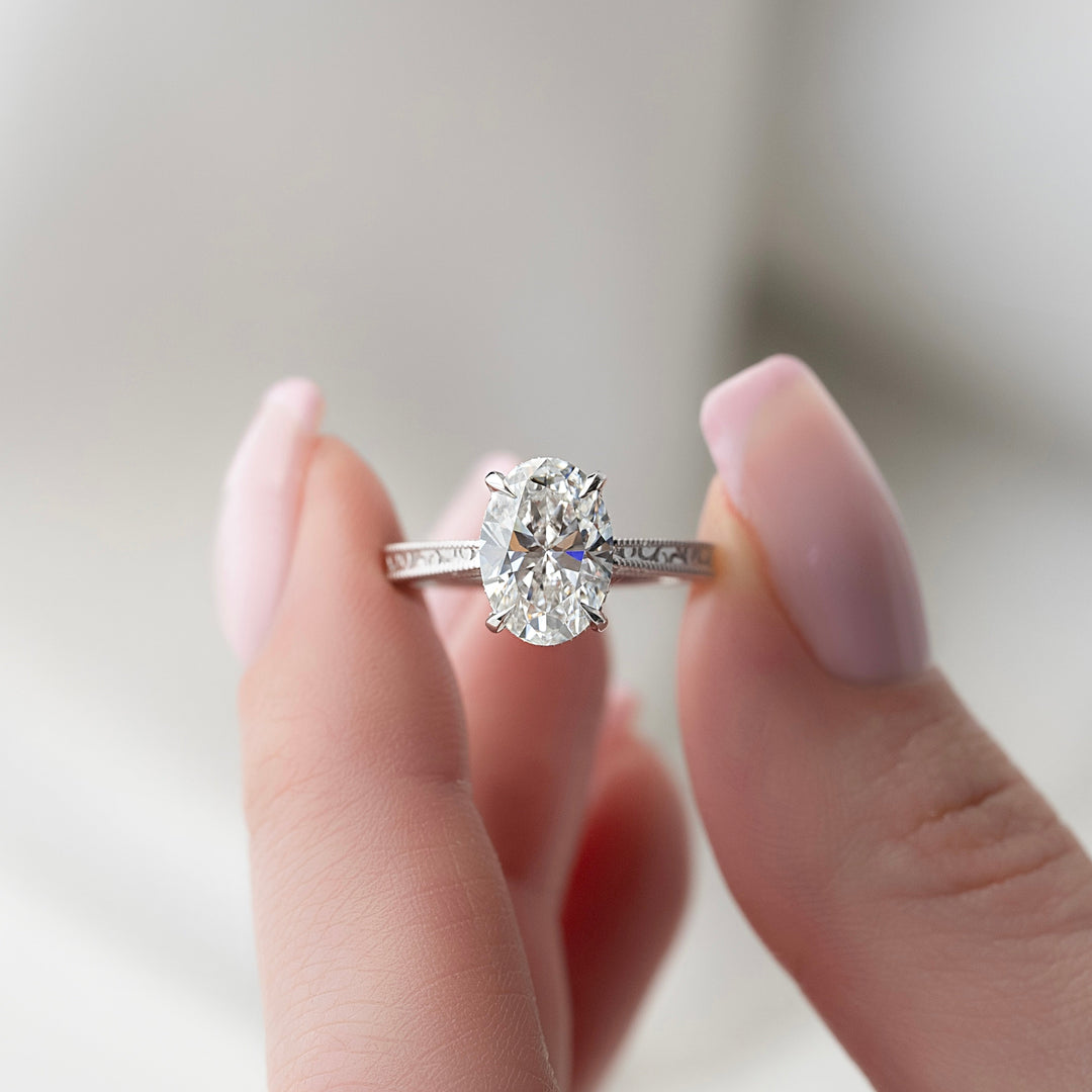 The Alexandra Oval Lab Diamond Moissanite Engagement Ring