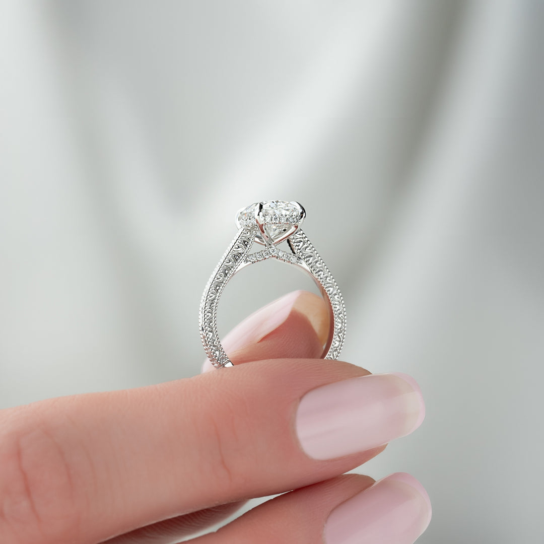The Alexandra Oval Lab Diamond Moissanite Engagement Ring