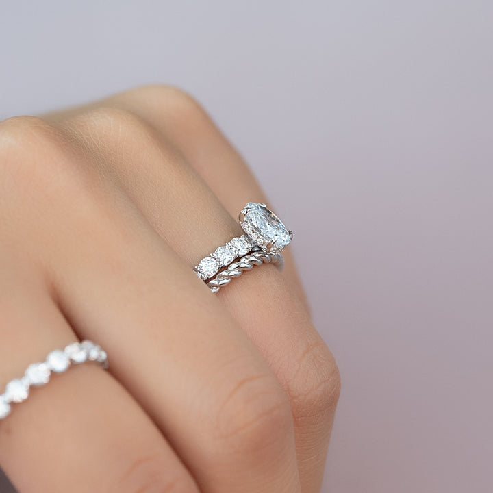 The Amora Oval Lab Diamond Moissanite Engagement Ring *Shown with 1 ct #material_white