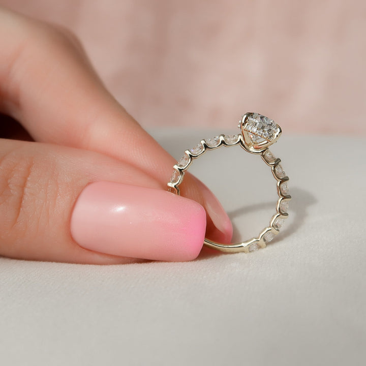 The Amora Pear Lab Diamond Moissanite Engagement Ring *Shown with 2 ct #material_gold