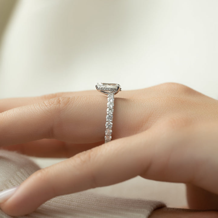 The Amora Pear Lab Diamond Moissanite Engagement Ring *Shown with 1 ct #material_white