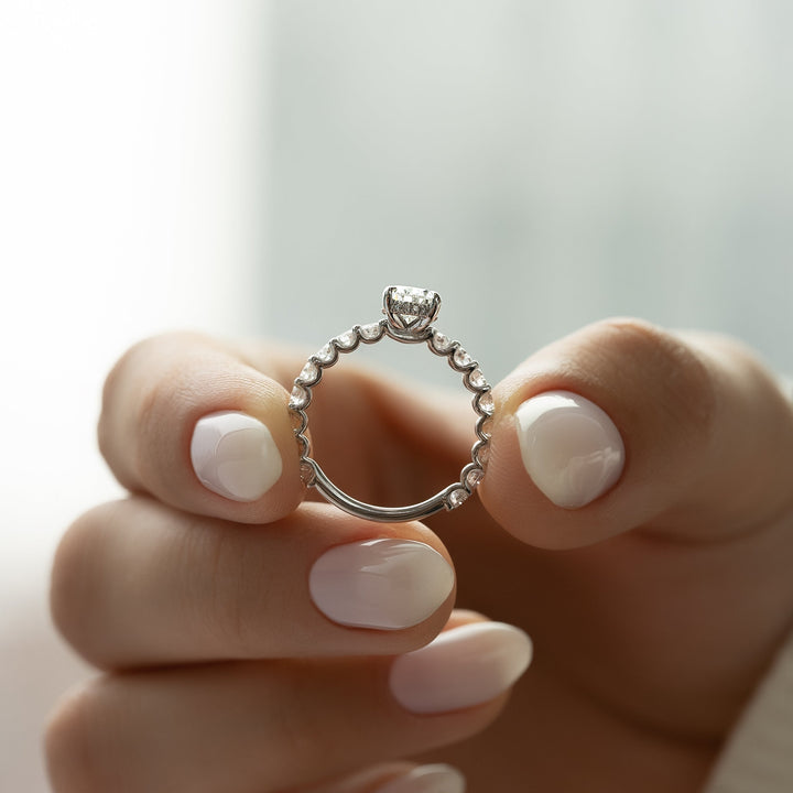 The Amora Pear Lab Diamond Moissanite Engagement Ring *Shown with 1 ct #material_white