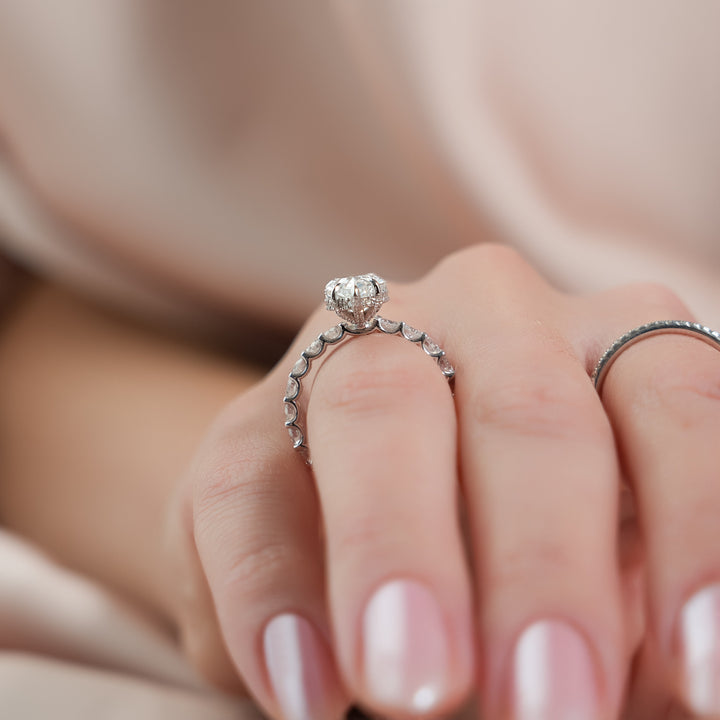 The Amora Pear Lab Diamond Moissanite Engagement Ring *Shown with 2.5 ct #material_white