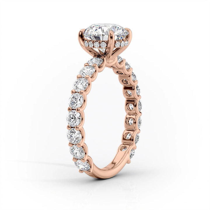 The Amora Set With Radiant Side Stone Lab Diamond 1.5 Carat 14K Rose#material_rose