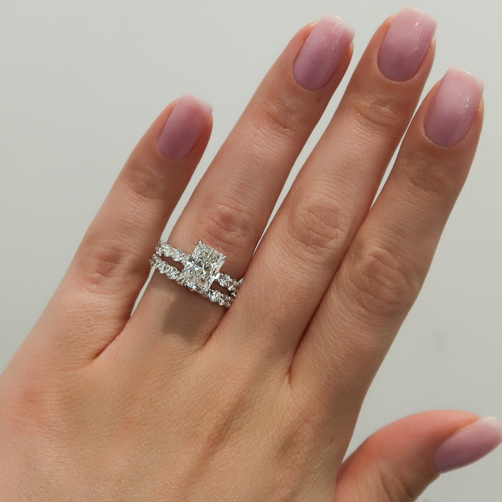 The Amora Radiant Lab Diamond Moissanite Engagement Ring *Shown with 2.5 ct #material_white
