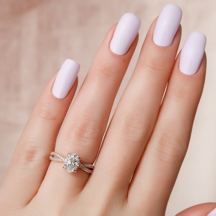 The Anastasia Oval Lab Diamond Moissanite Engagement Ring *Shown with 1 ct #material_rose