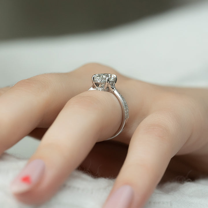 The Anastasia Oval Lab Diamond Moissanite Engagement Ring *Shown with 2 ct #material_white