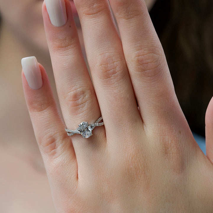 The Anastasia Oval Lab Diamond Moissanite Engagement Ring *Shown with 1 ct #material_white