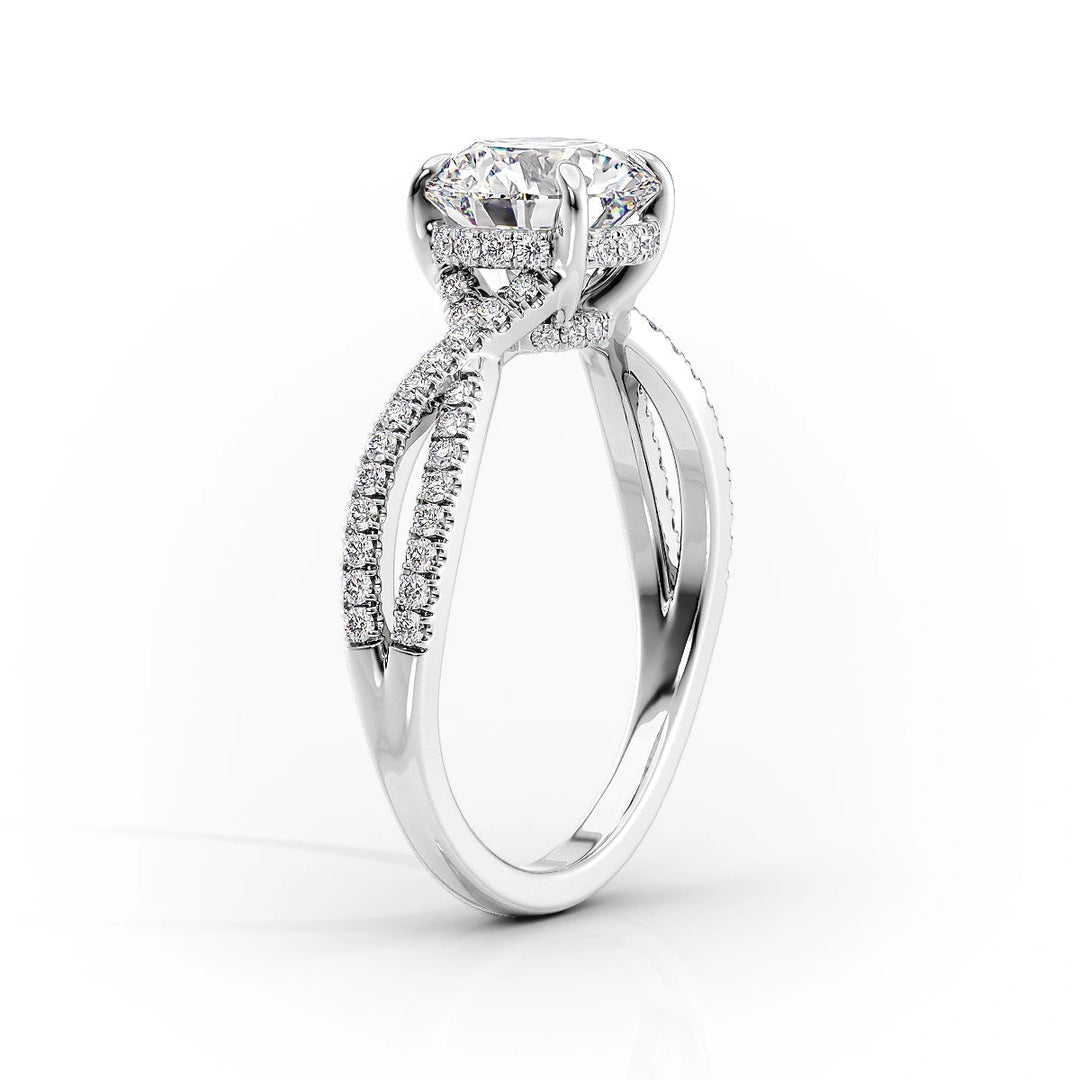 The Anastasia Set With Pear Pave Lab Diamond 1.5 Carat 14K White#material_white