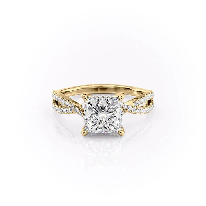 The Anastasia Set With Princess Pave Lab Diamond 1 Carat 14K Gold#material_gold