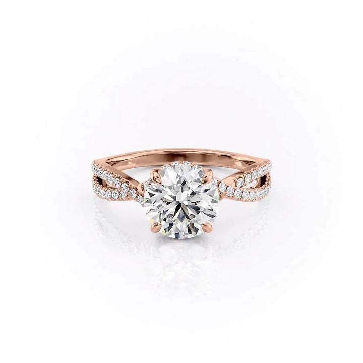 The Anastasia Set With Round Pave Lab Diamond 1 Carat 18K Rose#material_18k-rose